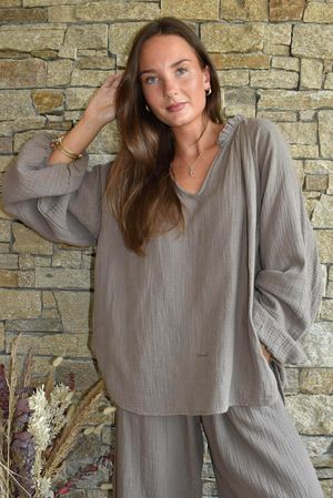 Santos Cushion Cotton Heathcliff Blouse Earth 
